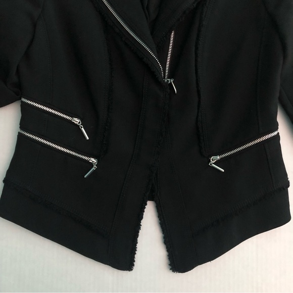 ⭐️NEW⭐️White House Black Market Black  Asymmetrical Zip Moto BikerJacket Blazer - Picture 9 of 13